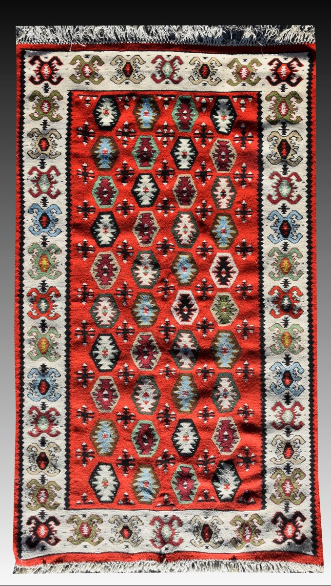 Tapis Kilim Turc : 1,00 x 1,55 Mètres-photo-2