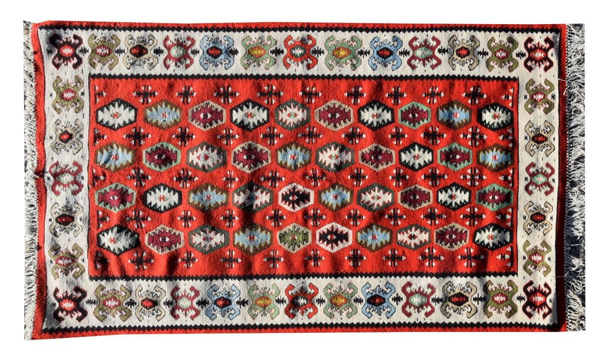  Tapis Kilim Turc : 1,00 x 1,55 Mètres-photo-3