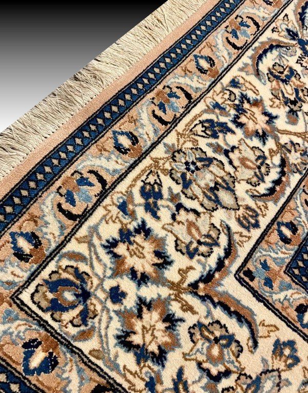 Tapis d'Orient Persan Iran Naïn, Laine Et Soie : 3.20 X 2.10 Mètres  - "Galerie Sardje"-photo-4