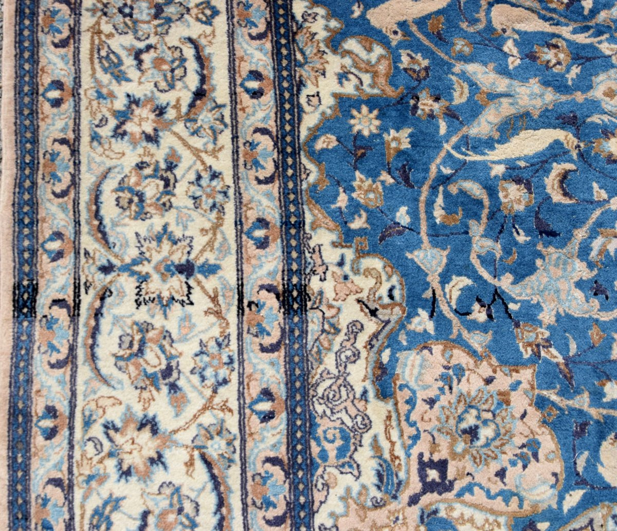 Tapis d'Orient Persan Iran Naïn, Laine Et Soie : 3.20 X 2.10 Mètres  - "Galerie Sardje"-photo-5