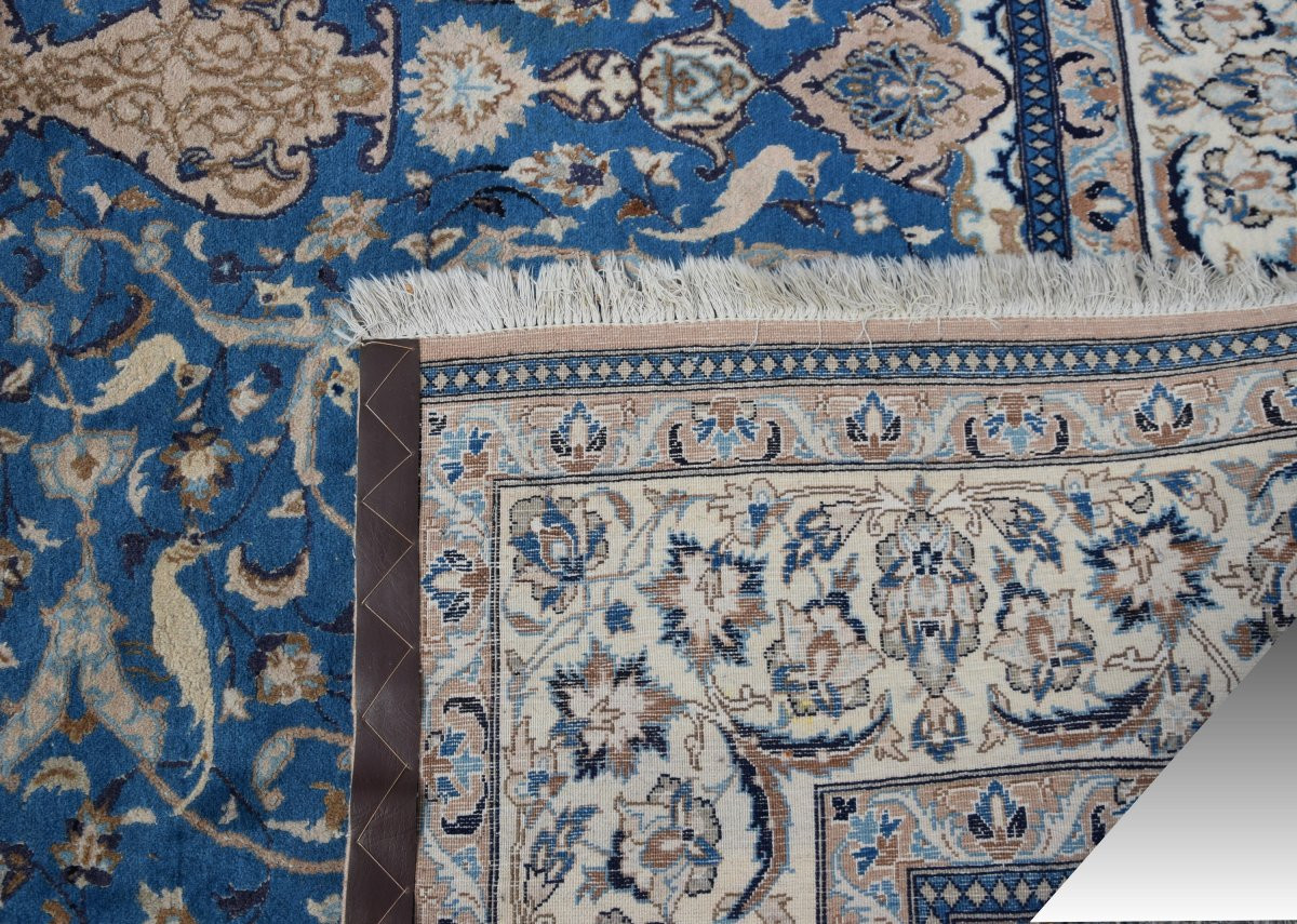 Tapis d'Orient Persan Iran Naïn, Laine Et Soie : 3.20 X 2.10 Mètres  - "Galerie Sardje"-photo-6