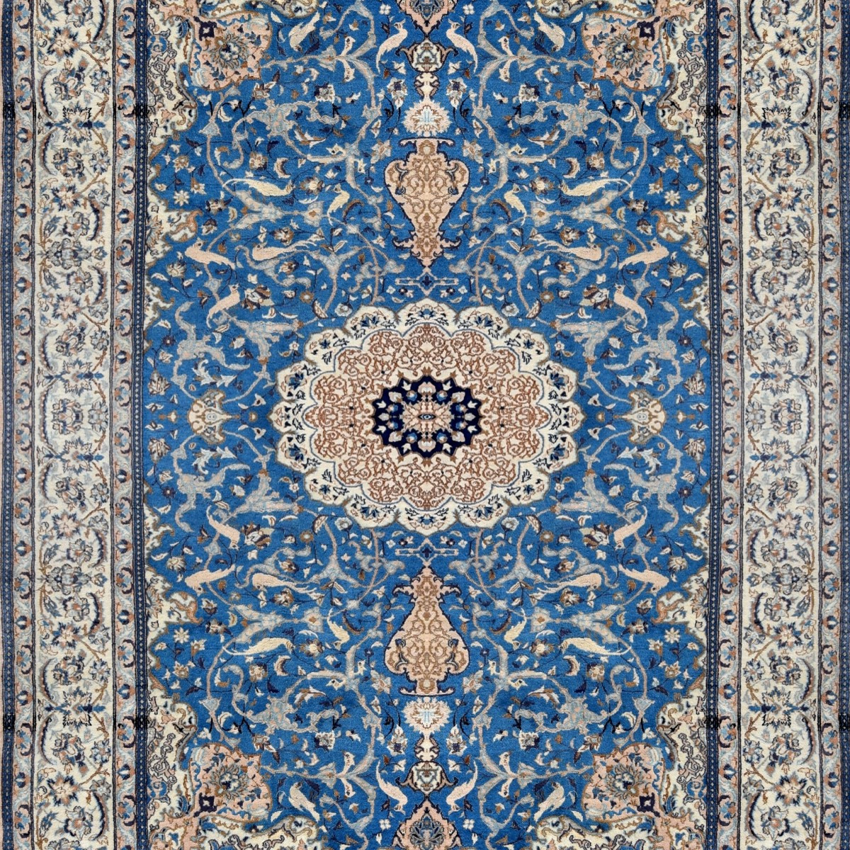 Tapis d'Orient Persan Iran Naïn, Laine Et Soie : 3.20 X 2.10 Mètres  - "Galerie Sardje"