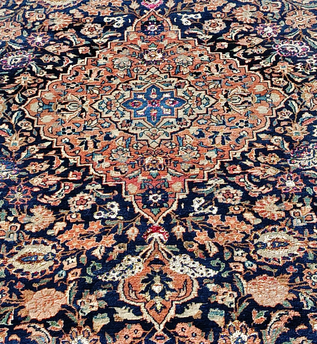 Persian Oriental Rug, Iran, Kashan, Wool And Silk - Dimensions: 1.32 X 2.00 Meters-photo-6