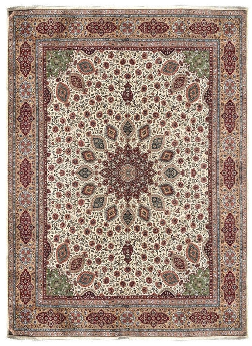 Grand Tapis d'orient Tabriz en laine et soie – Iran  - 435 x 350 cm - "Galerie Sardje"-photo-4