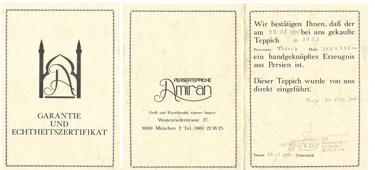 Large Oriental Rug From Tabriz, Iran, Wool And Silk: 3.59 X 2.52 Meters -photo-8