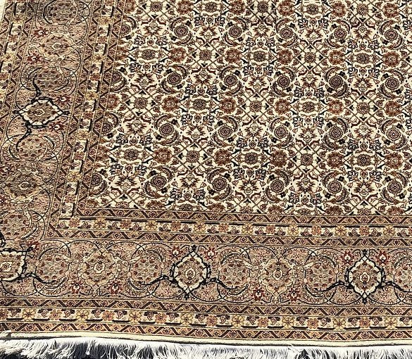 Oriental Rug Iran Tabriz Wool And Silk: 2.00 X 2.00 M - "galerie Sardje" -photo-4