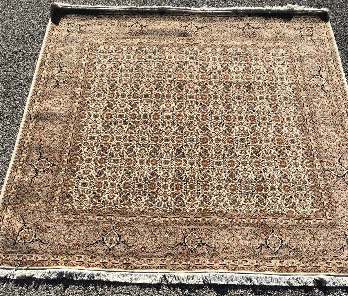 Oriental Rug Iran Tabriz Wool And Silk: 2.00 X 2.00 M - "galerie Sardje" -photo-3