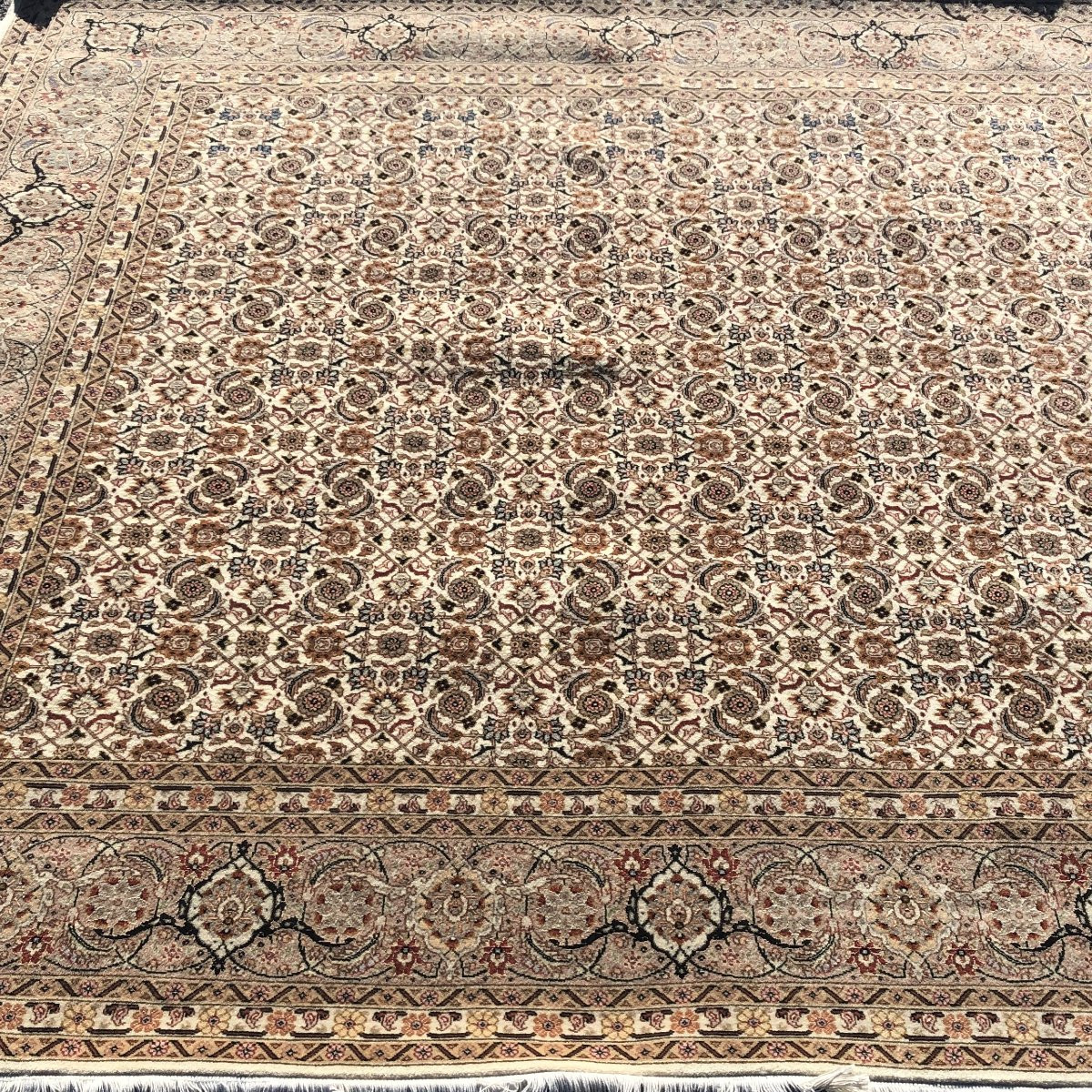 Oriental Rug Iran Tabriz Wool And Silk: 2.00 X 2.00 M - "galerie Sardje" -photo-8
