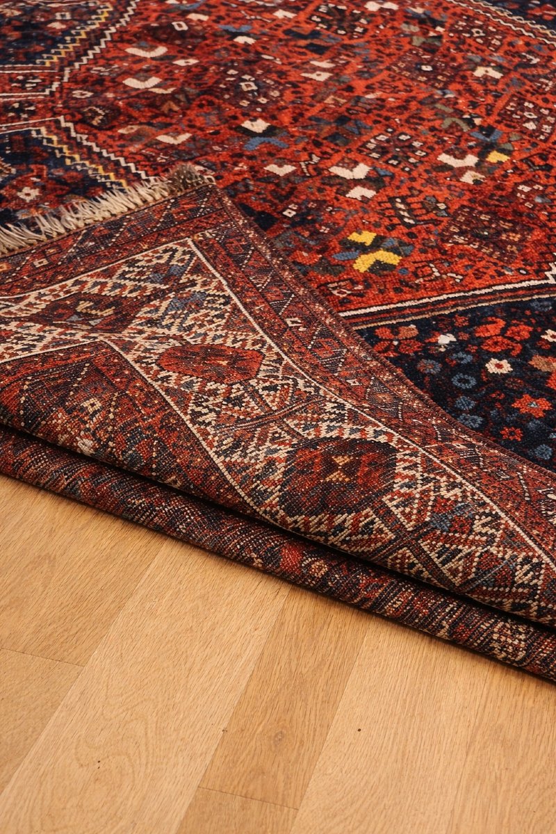 Antique Iranian Gashghaï Rug With Three Medallions - Shiraz, Early 20th Century-photo-4