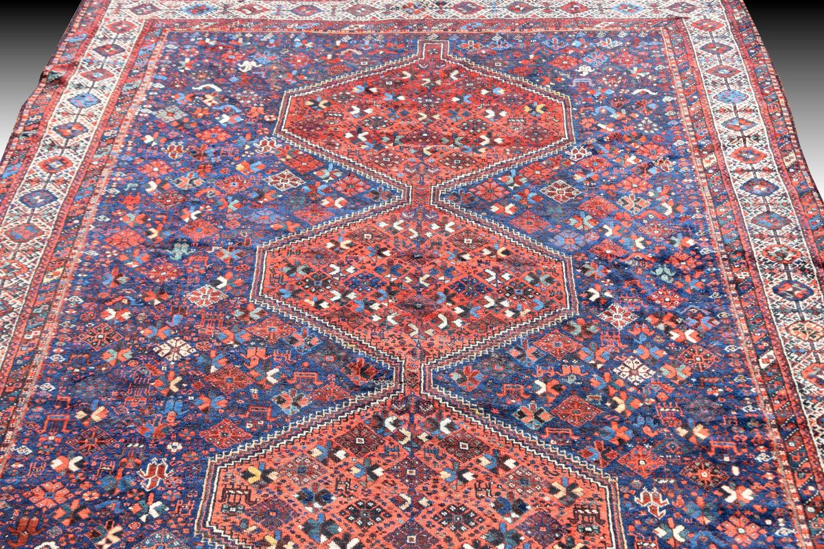 Tapis d'orient Iran Shiraz, Gashghaï ancien –: 220 x 315 cm "Galerie Sardje"               