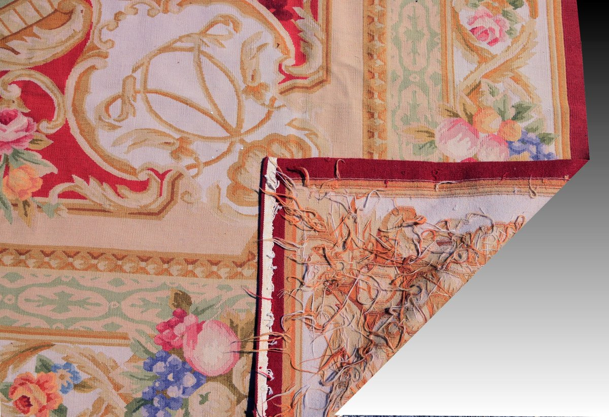  Grand Tapis aux points noués de style Aubusson – 4.45 x 3.00 Mètres - "Galerie Sardje"-photo-3