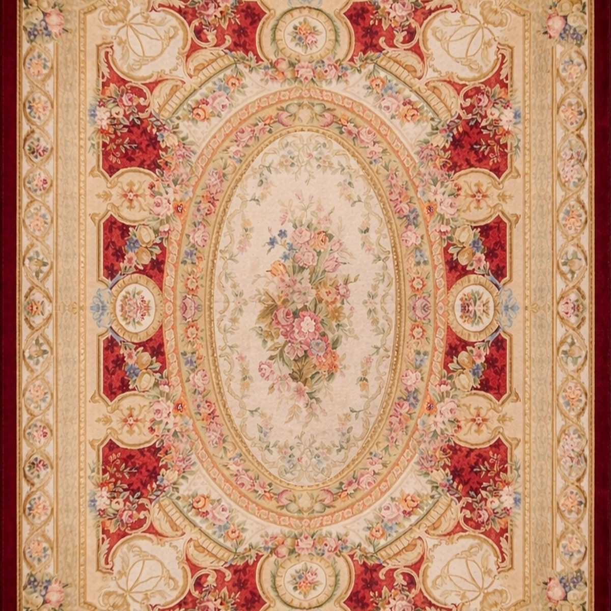  Grand Tapis aux points noués de style Aubusson – 4.45 x 3.00 Mètres - "Galerie Sardje"