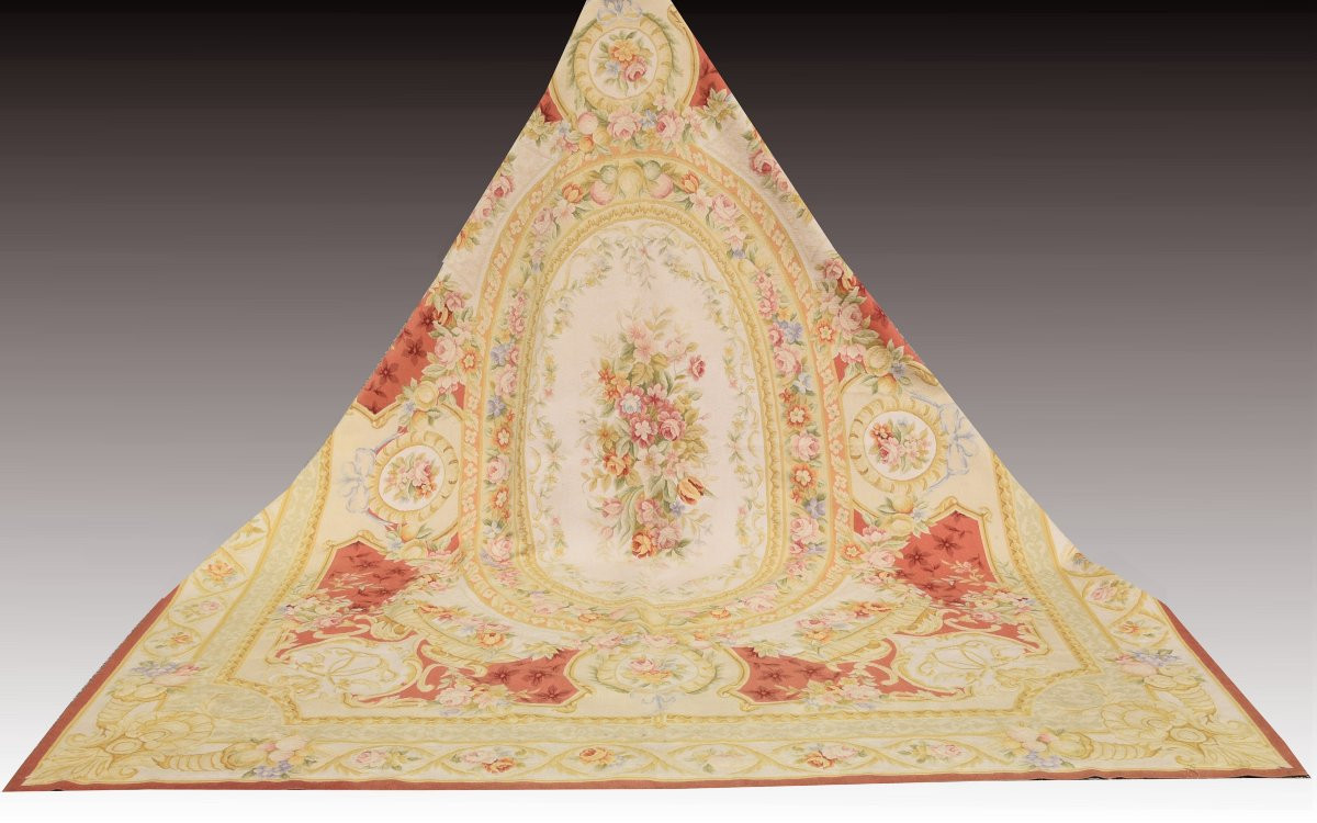 Tapis aux points noués de style Aubusson – 3.10 x 2.45  Mètres - "Galerie Sardje"-photo-4