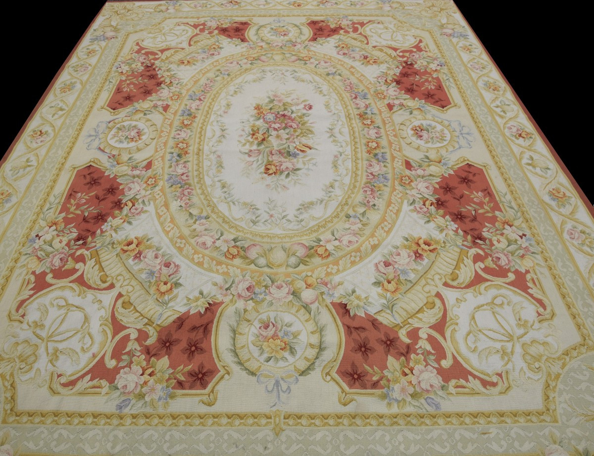 Aubusson-style Knotted-stitch Rug - 3.10 X 2.45 Meters -"galerie Sardje" -photo-3