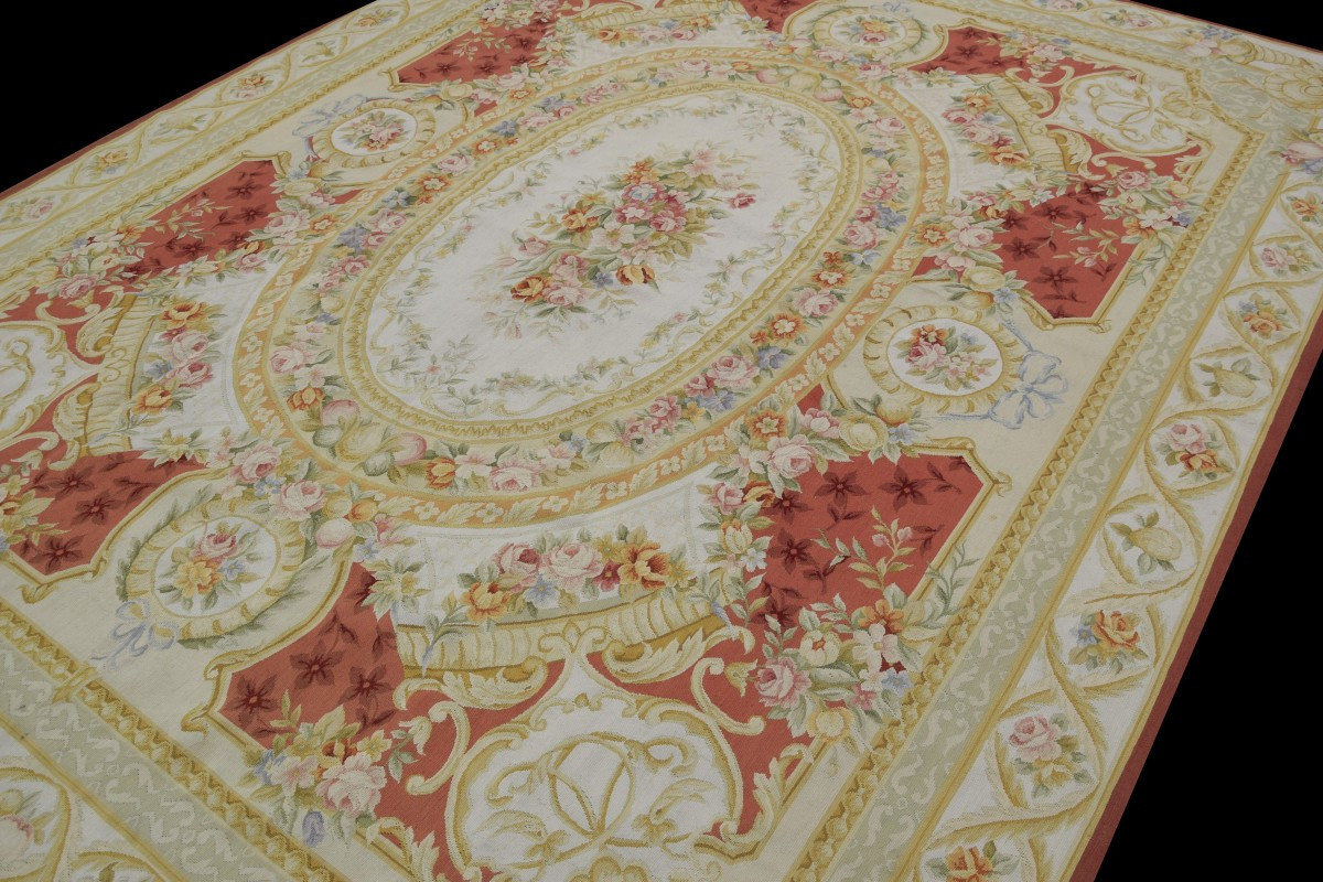 Aubusson-style Knotted-stitch Rug - 3.10 X 2.45 Meters -"galerie Sardje" -photo-4