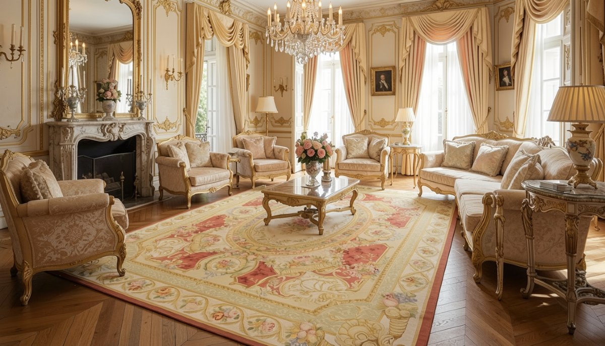Tapis aux points noués de style Aubusson – 3.10 x 2.45  Mètres - "Galerie Sardje"-photo-8