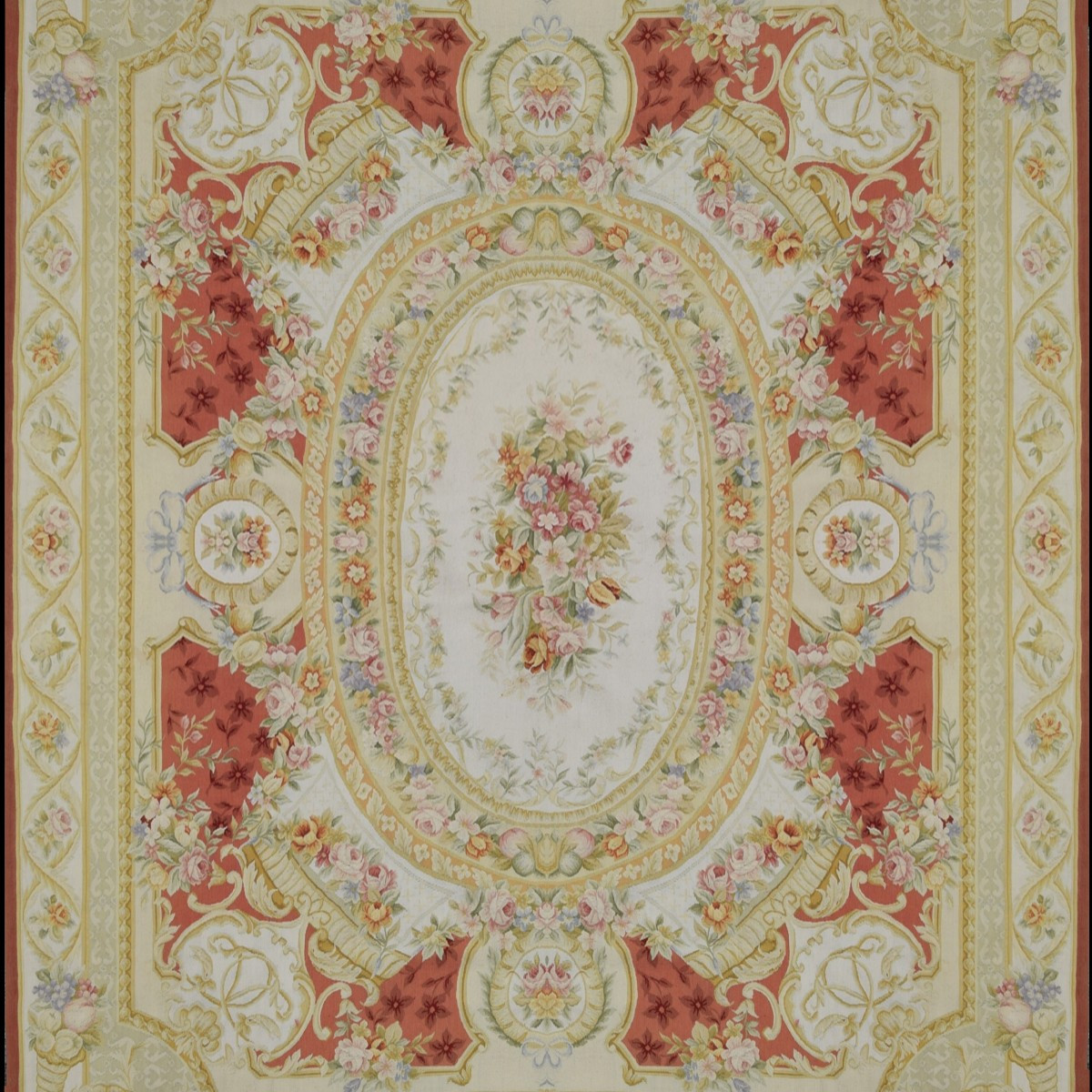 Aubusson-style Knotted-stitch Rug - 3.10 X 2.45 Meters -"galerie Sardje" 