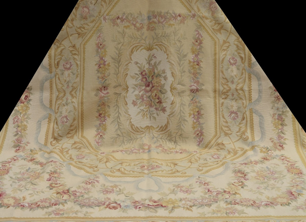 Aubusson-style Carpet In The Taste Of The 18th Century -: 315 X 240 Cm  - "galerie Sardje"-photo-4
