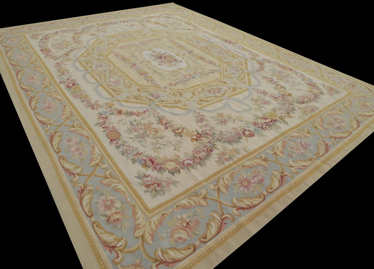 Aubusson-style Carpet In The Taste Of The 18th Century -: 315 X 240 Cm  - "galerie Sardje"-photo-4