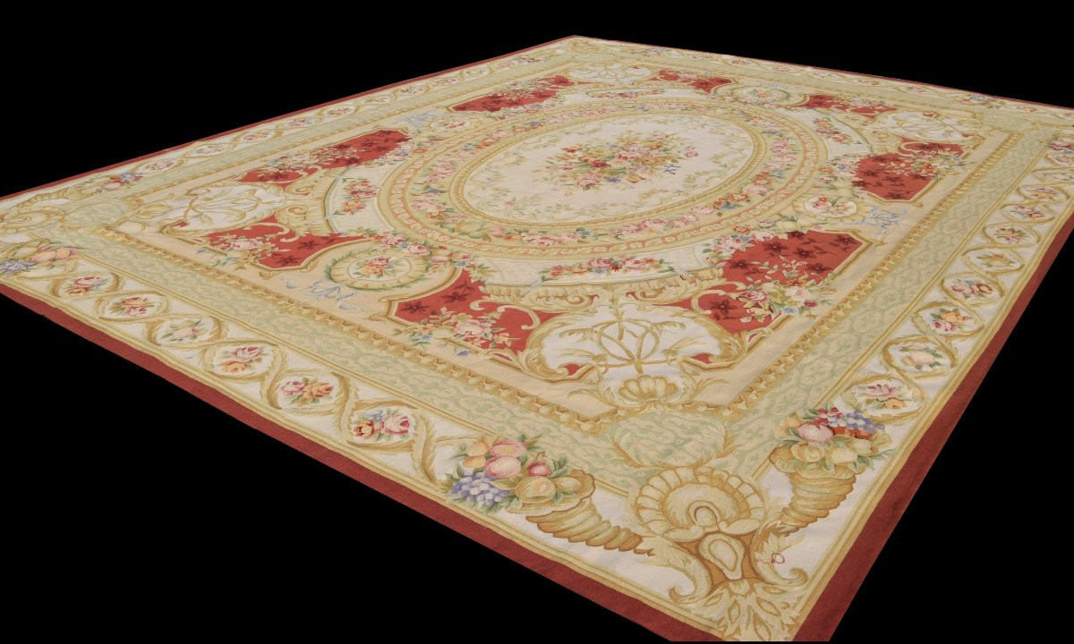 Large Aubusson-style Knotted Stitch Carpets - 4.65 X 3.70 Meters - -photo-2