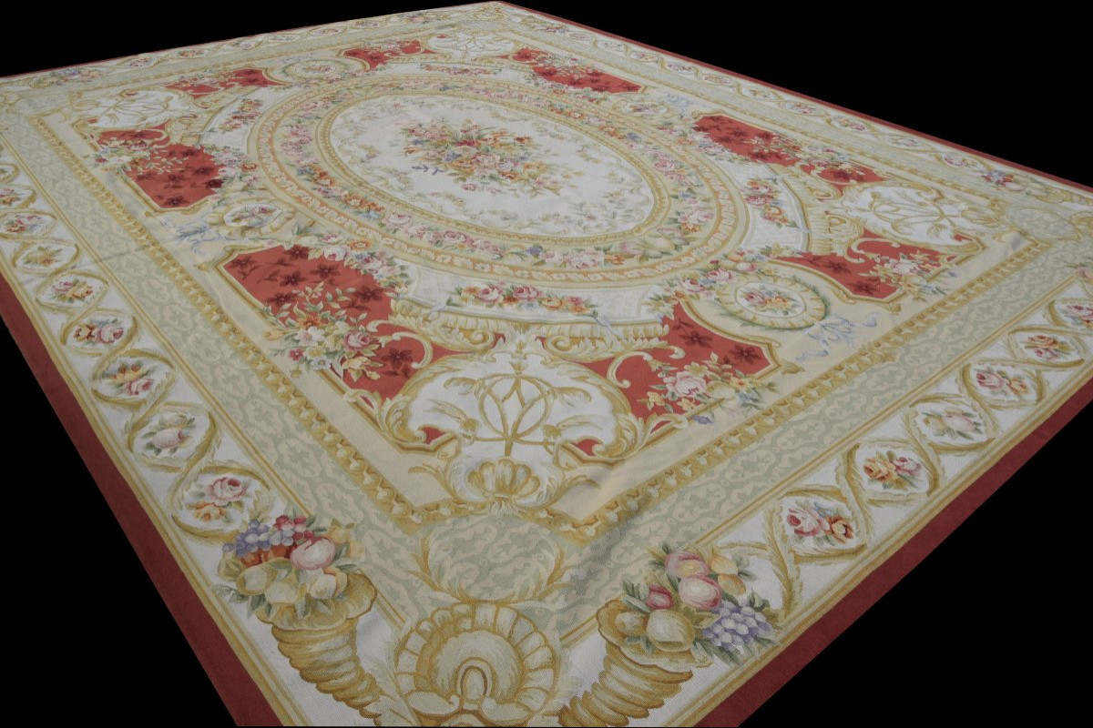Large Aubusson-style Knotted Stitch Carpets - 4.65 X 3.70 Meters - -photo-7