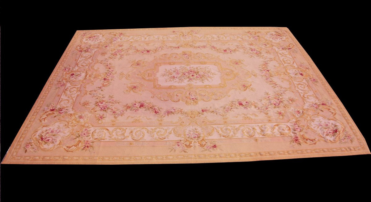 Aubusson Style Carpet In The 18th Century Style : 375 X 275 Cm-"galerie Sardje"-photo-2
