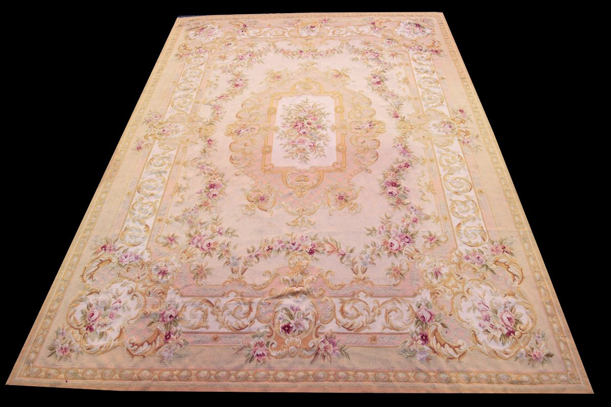 Aubusson Style Carpet In The 18th Century Style : 375 X 275 Cm-"galerie Sardje"-photo-2