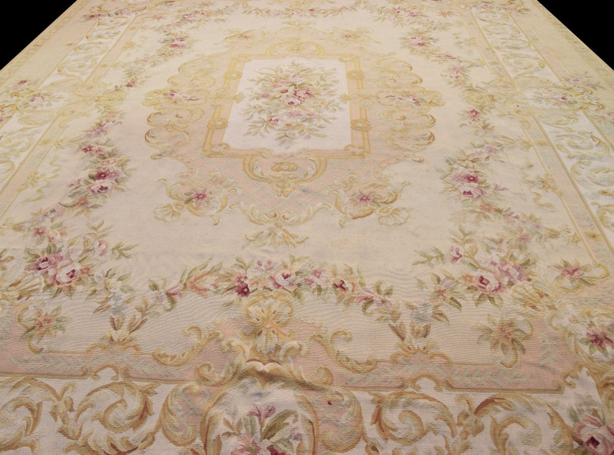 Aubusson Style Carpet In The 18th Century Style : 375 X 275 Cm-"galerie Sardje"-photo-7