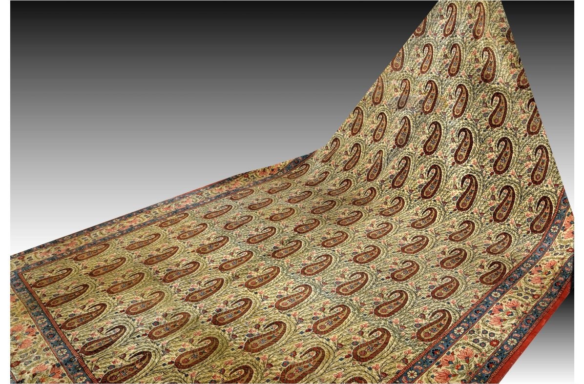 Large Iranian Ghoum Oriental Rug, Kurk Wool : 4.07 X 2.45 Mètres - -photo-8