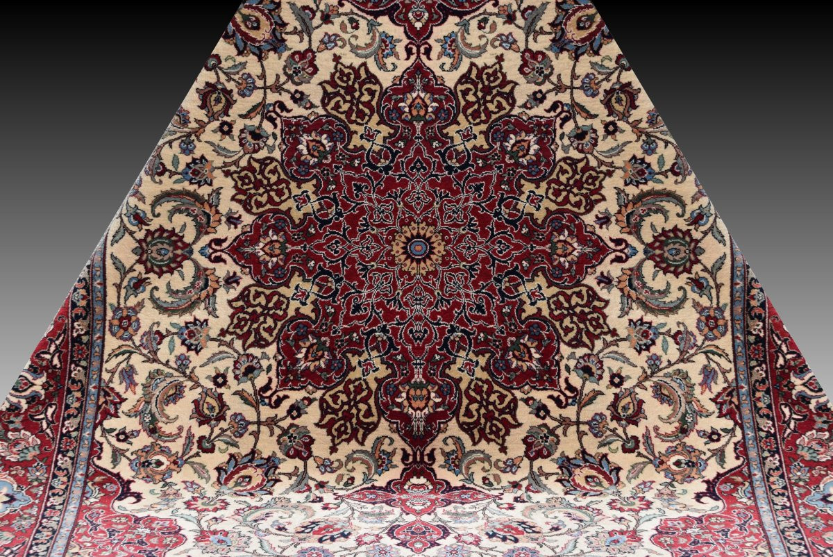 Sino-persian Isfahan Rug - Handmade - 3.005 X 2.00 Meters- "galerie Sardje"-photo-5