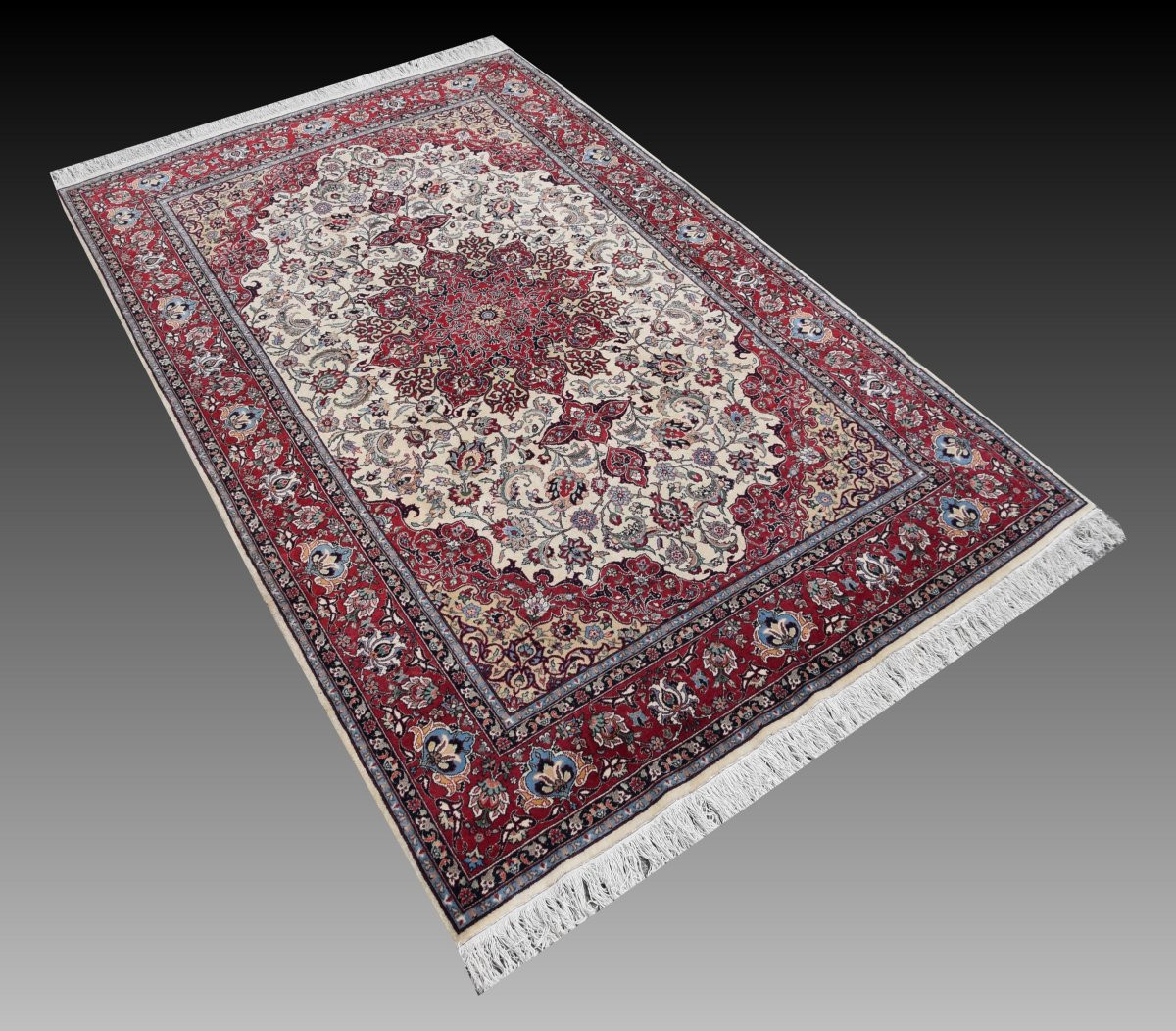 Sino-persian Isfahan Rug - Handmade - 3.005 X 2.00 Meters- "galerie Sardje"-photo-7