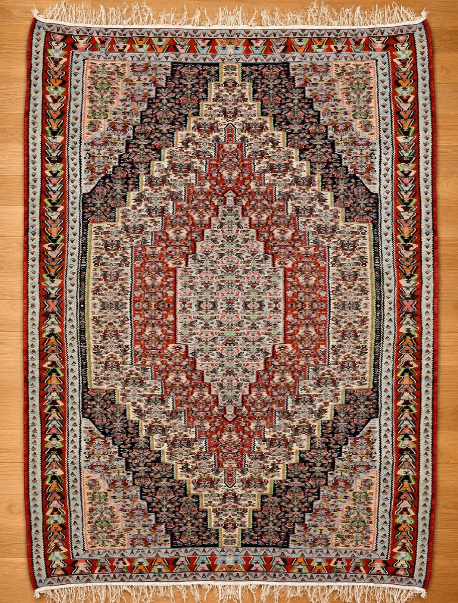 Kilim Senneh Iran: 200 X 295 Meters - Wool - "galerie Sardje"-photo-2