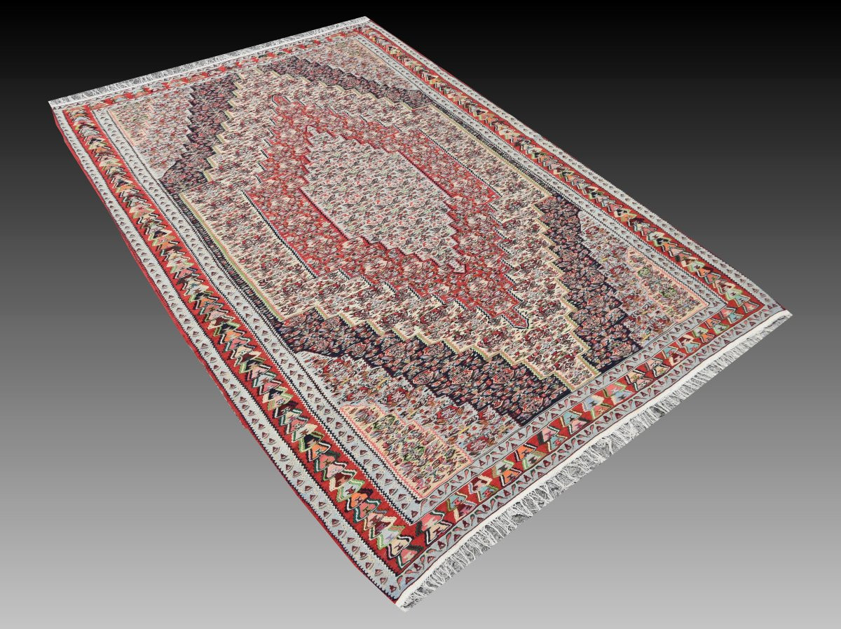 Kilim Senneh Iran: 200 X 295 Meters - Wool - "galerie Sardje"-photo-1