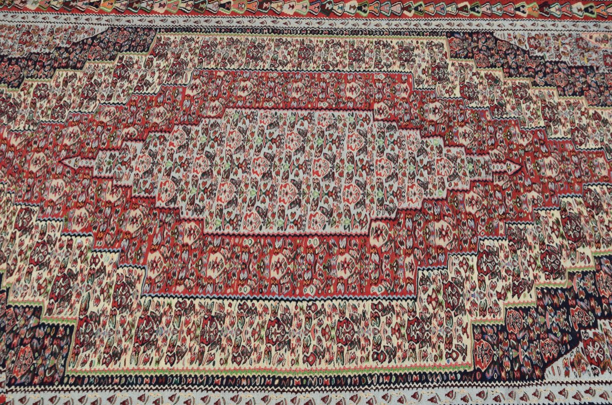 Kilim Senneh Iran: 200 X 295 Meters - Wool - "galerie Sardje"-photo-2