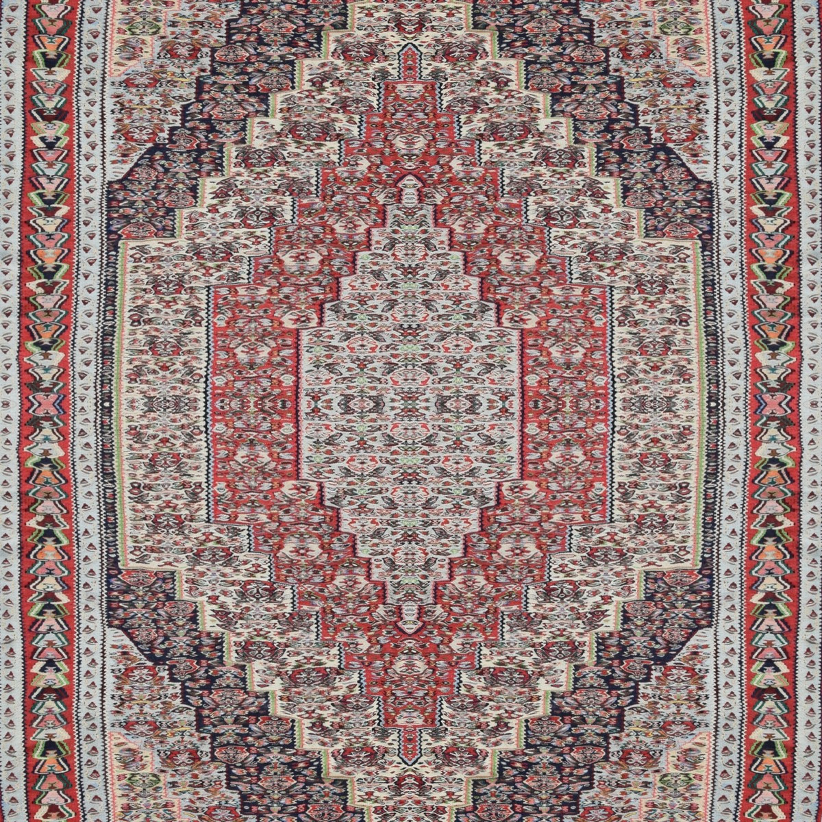 Kilim Senneh Iran: 200 X 295 Meters - Wool - "galerie Sardje"