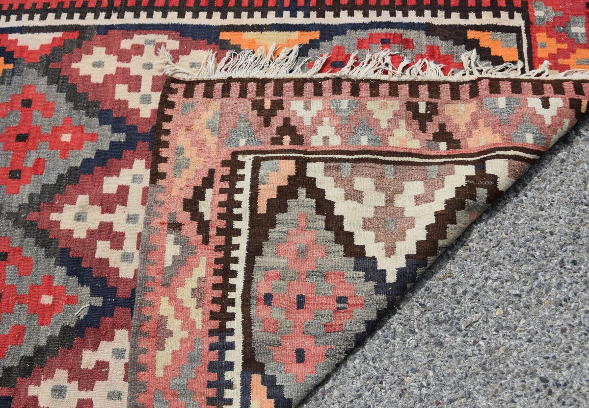Tapis Kilim d'Orient Shiraz Gashgaï  :   3.10 X 1.23 Mètres- "Galerie Sardje" -photo-4