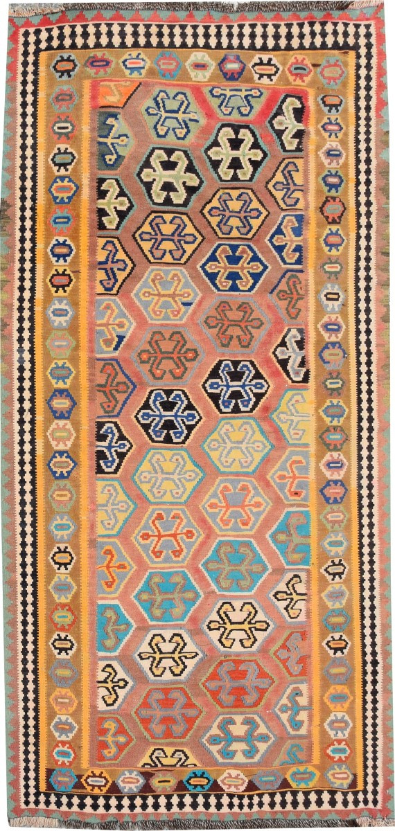 Tapis Kilim Shiraz Gashgaï : 1.57 x 2.77 Mètres- "Galerie Sardje"-photo-2