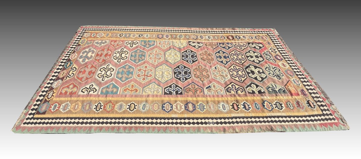 Tapis Kilim Shiraz Gashgaï : 1.57 x 2.77 Mètres- "Galerie Sardje"-photo-2
