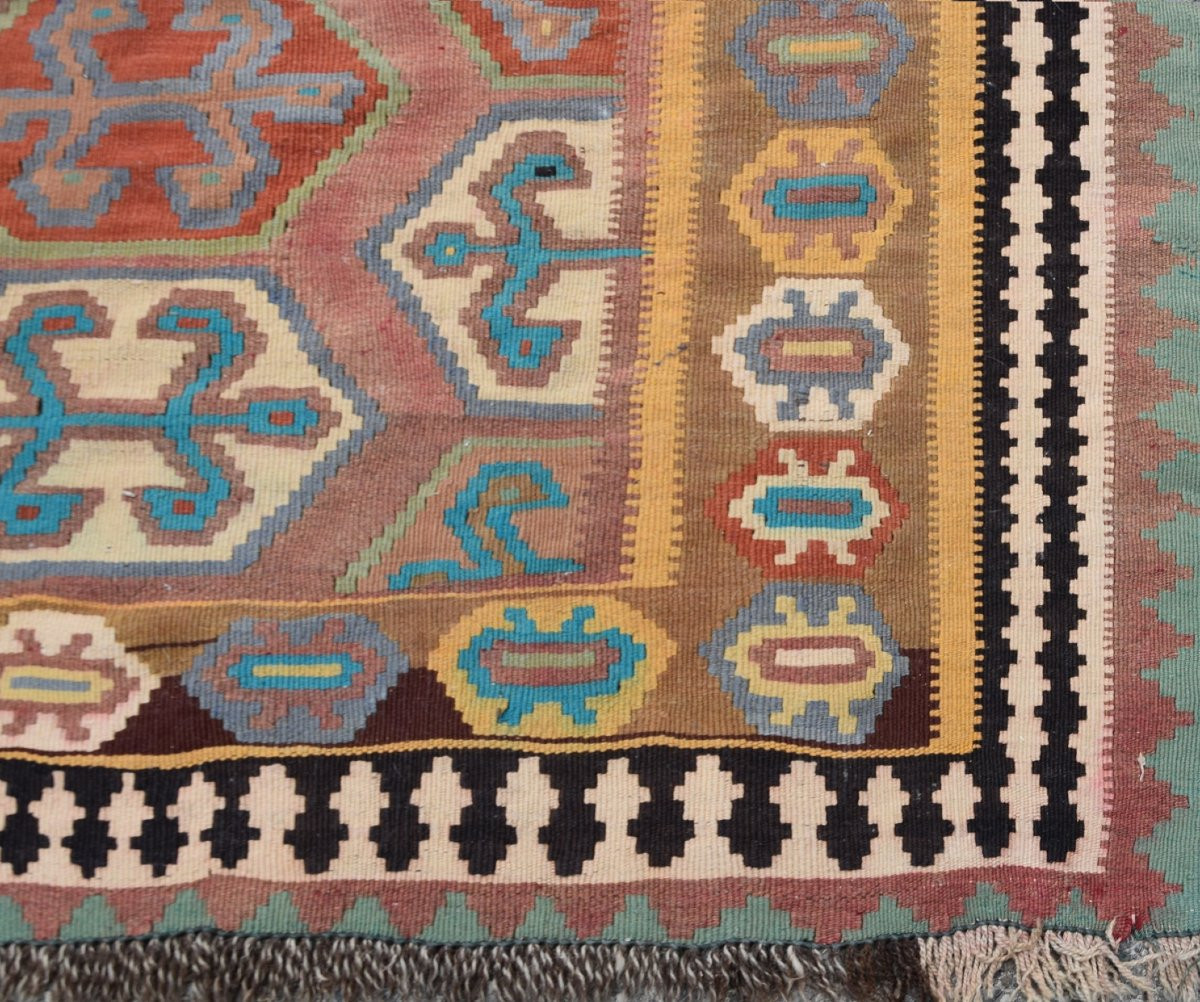 Tapis Kilim Shiraz Gashgaï : 1.57 x 2.77 Mètres- "Galerie Sardje"-photo-3
