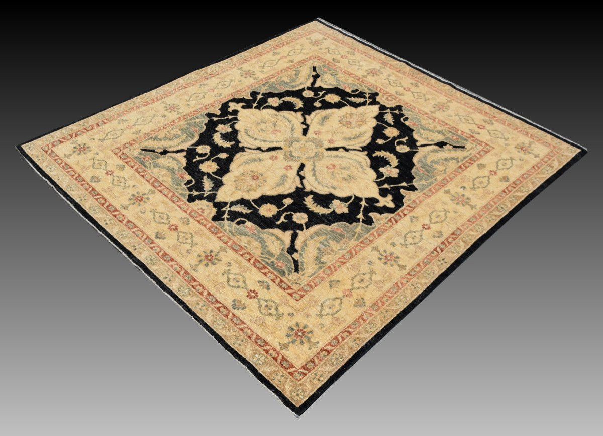 Tapis d'Orient Ziegler : 1.96 x 2.10 Mètres - Laine Fait Main "Galerie Sardje"-photo-3