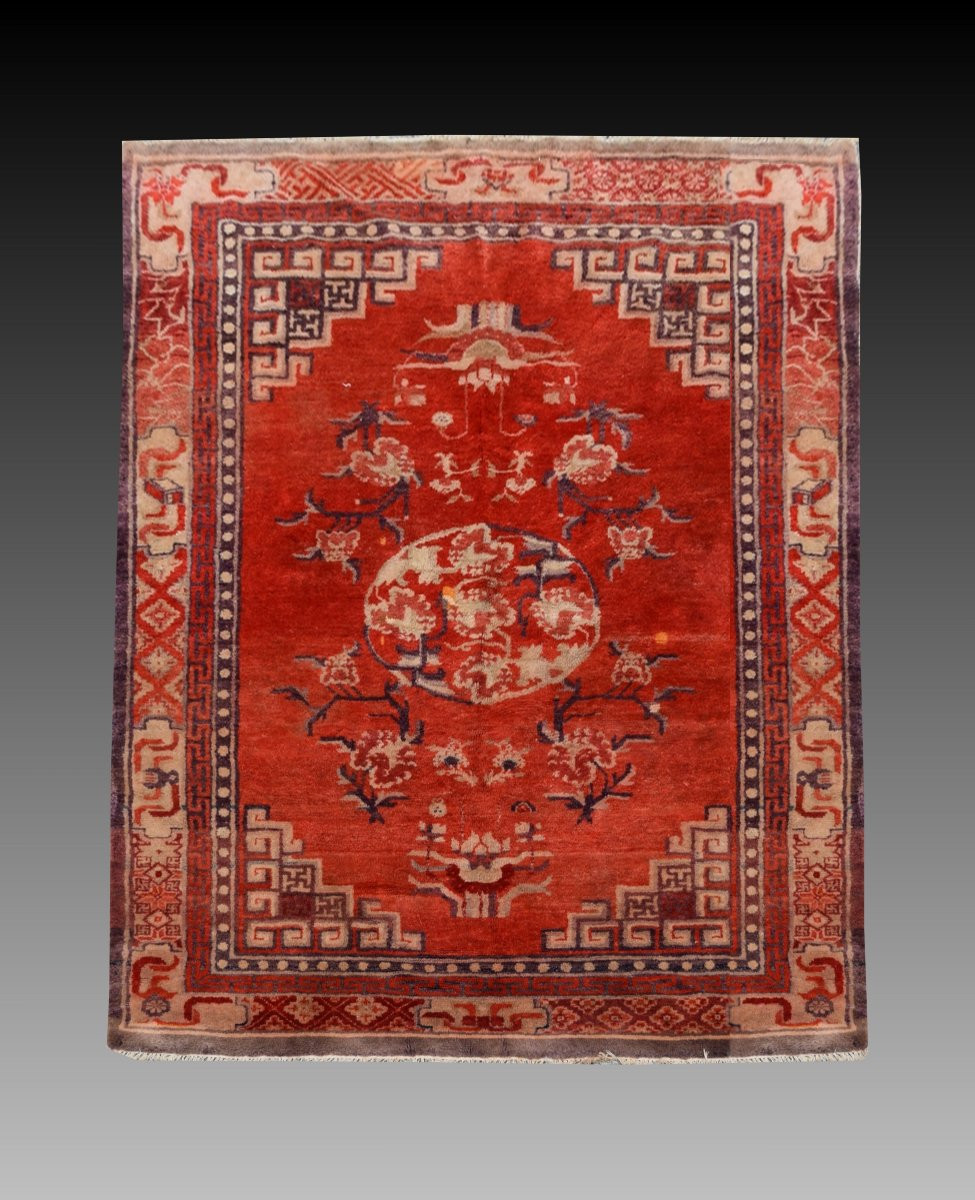 Antique Tibetan Rug: 130 X 200 Cm - "galerie Sardje"-photo-2