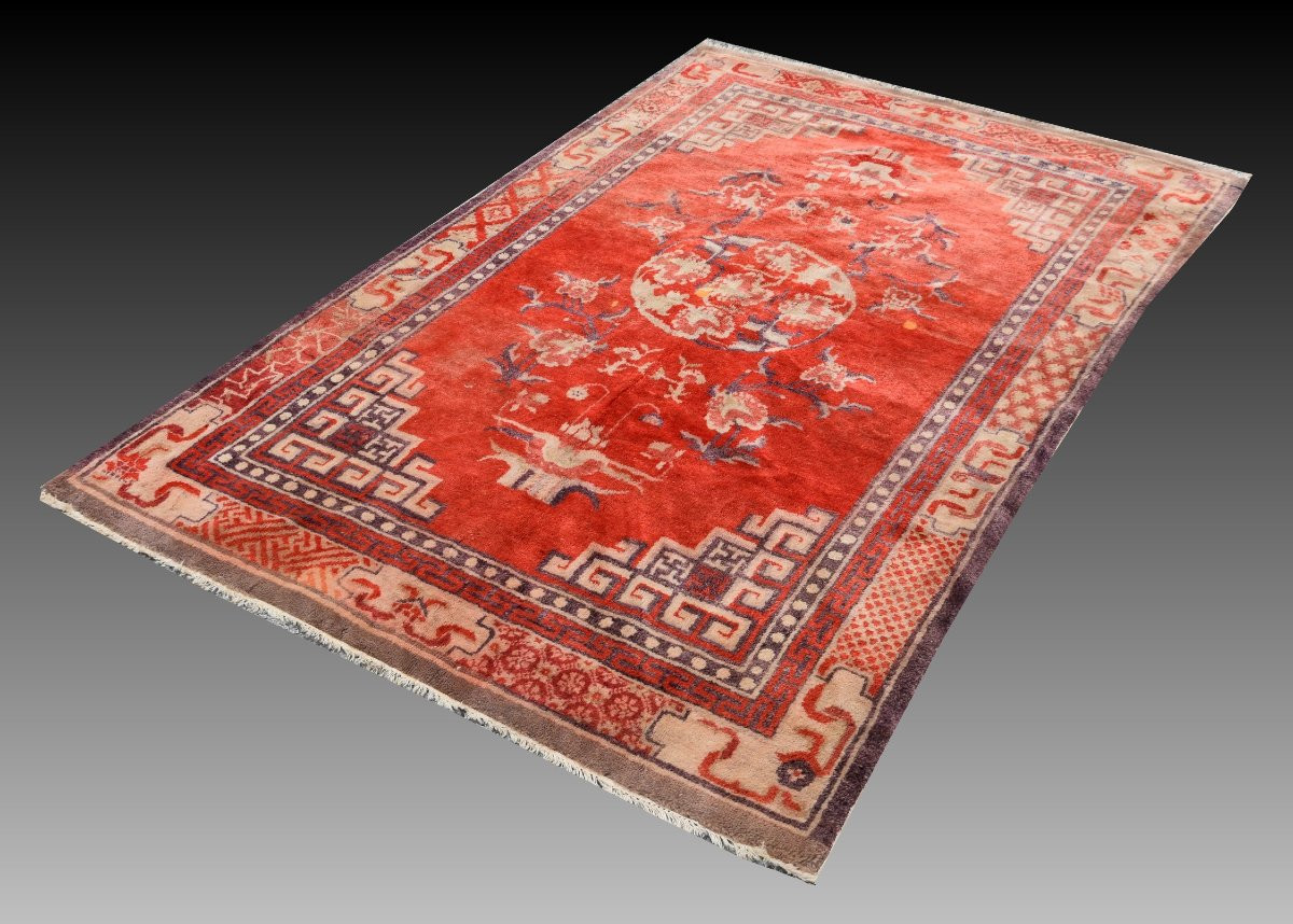 Antique Tibetan Rug: 130 X 200 Cm - "galerie Sardje"-photo-3