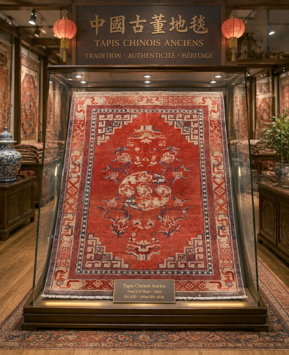 Tapis Tibétain ancien : 130 x 200 Cm - "Galerie Sardje"-photo-1