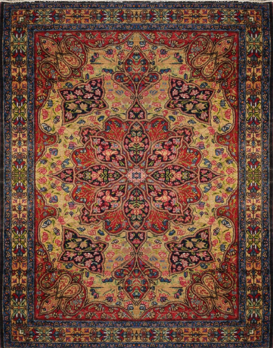 Tapis d'orient Kirman Raver Iran : 190 x 135 Cm - "Galerie Sardje"-photo-2