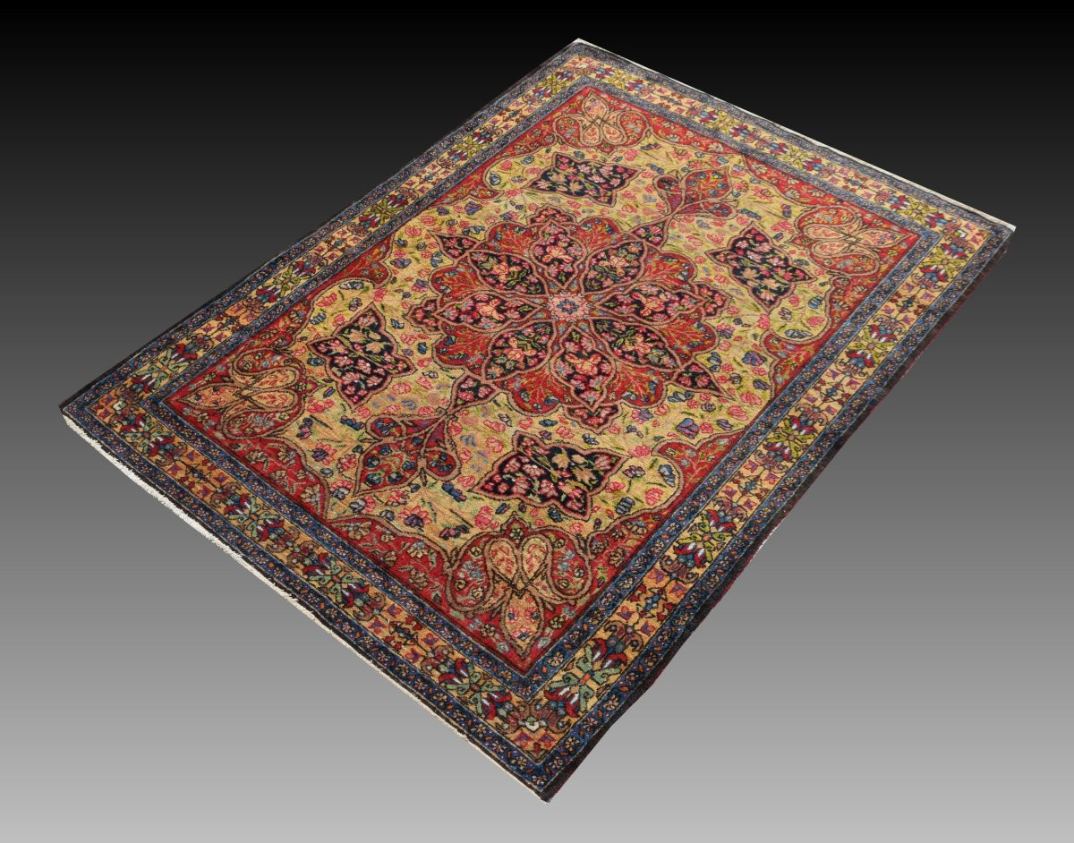 Tapis d'orient Kirman Raver Iran : 190 x 135 Cm - "Galerie Sardje"-photo-3