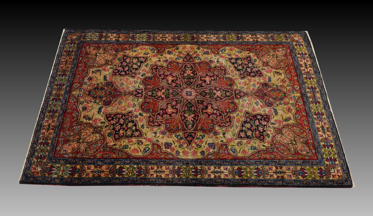 Tapis d'orient Kirman Raver Iran : 190 x 135 Cm - "Galerie Sardje"-photo-4