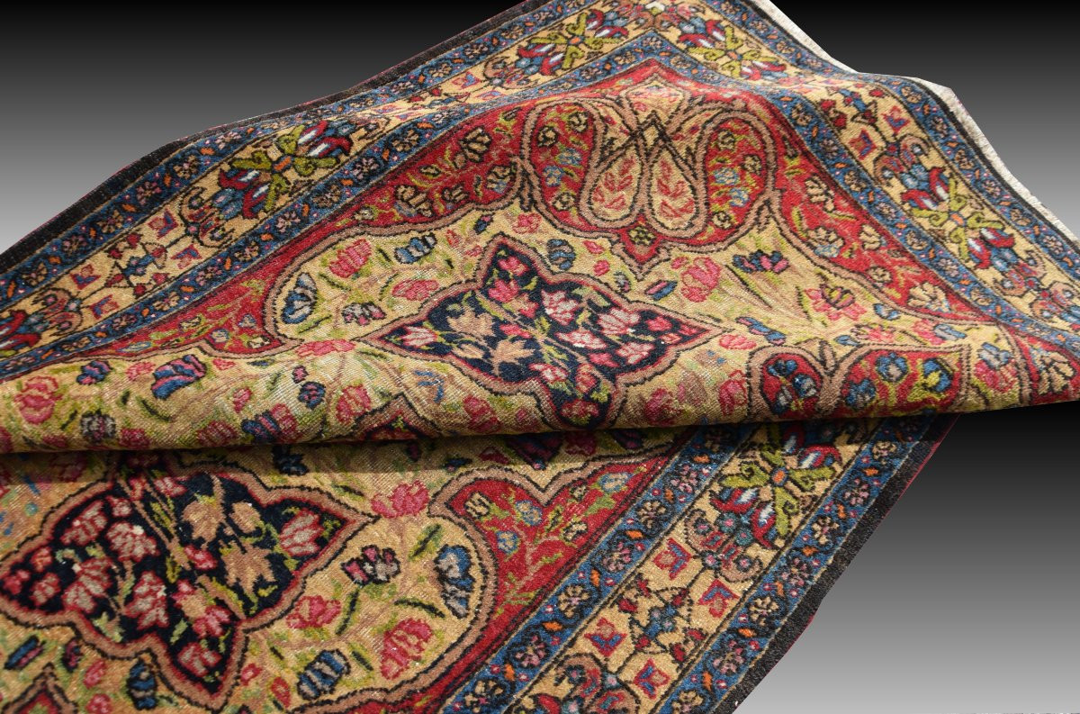 Tapis d'orient Kirman Raver Iran : 190 x 135 Cm - "Galerie Sardje"-photo-2