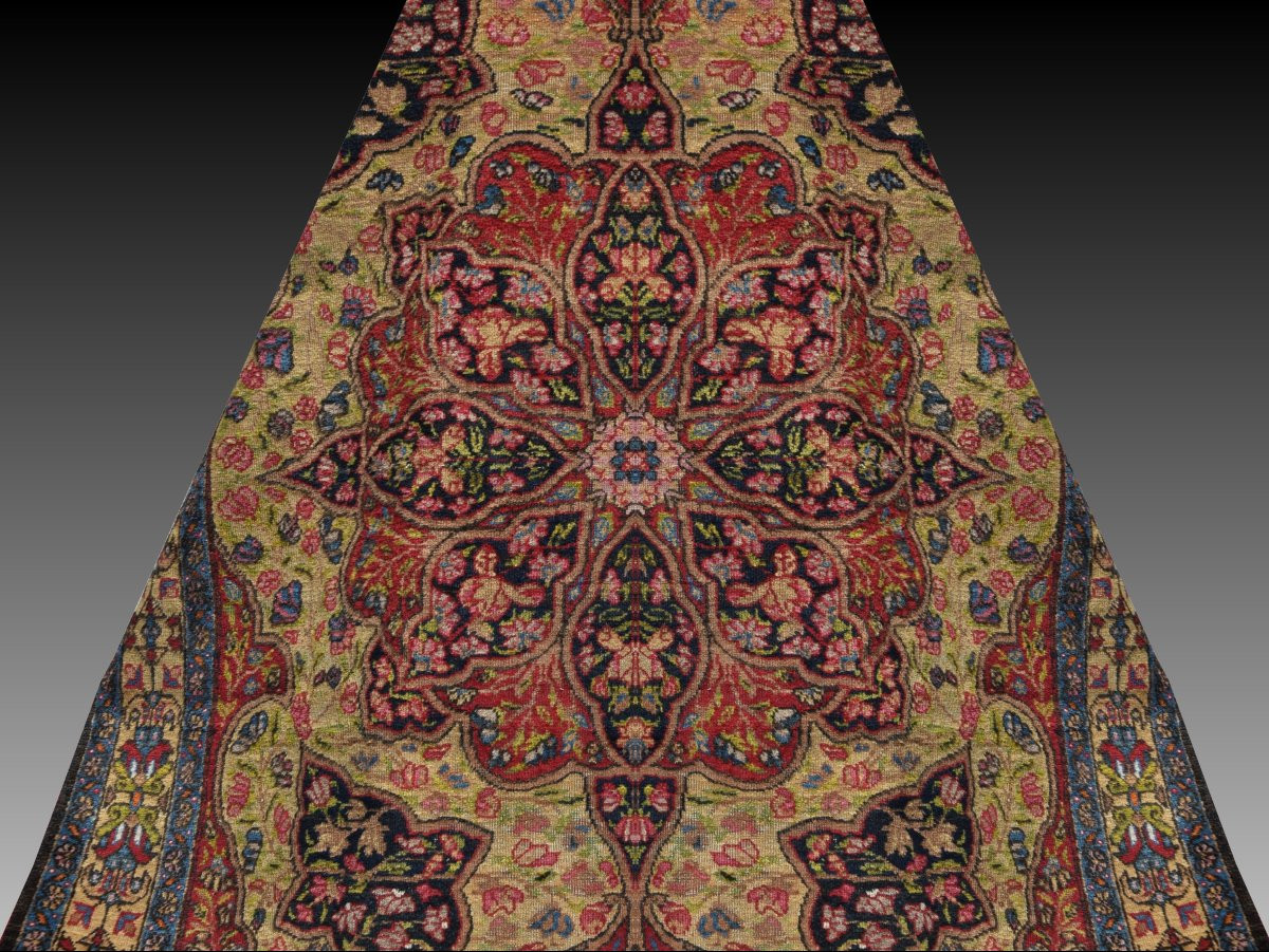 Tapis d'orient Kirman Raver Iran : 190 x 135 Cm - "Galerie Sardje"-photo-5