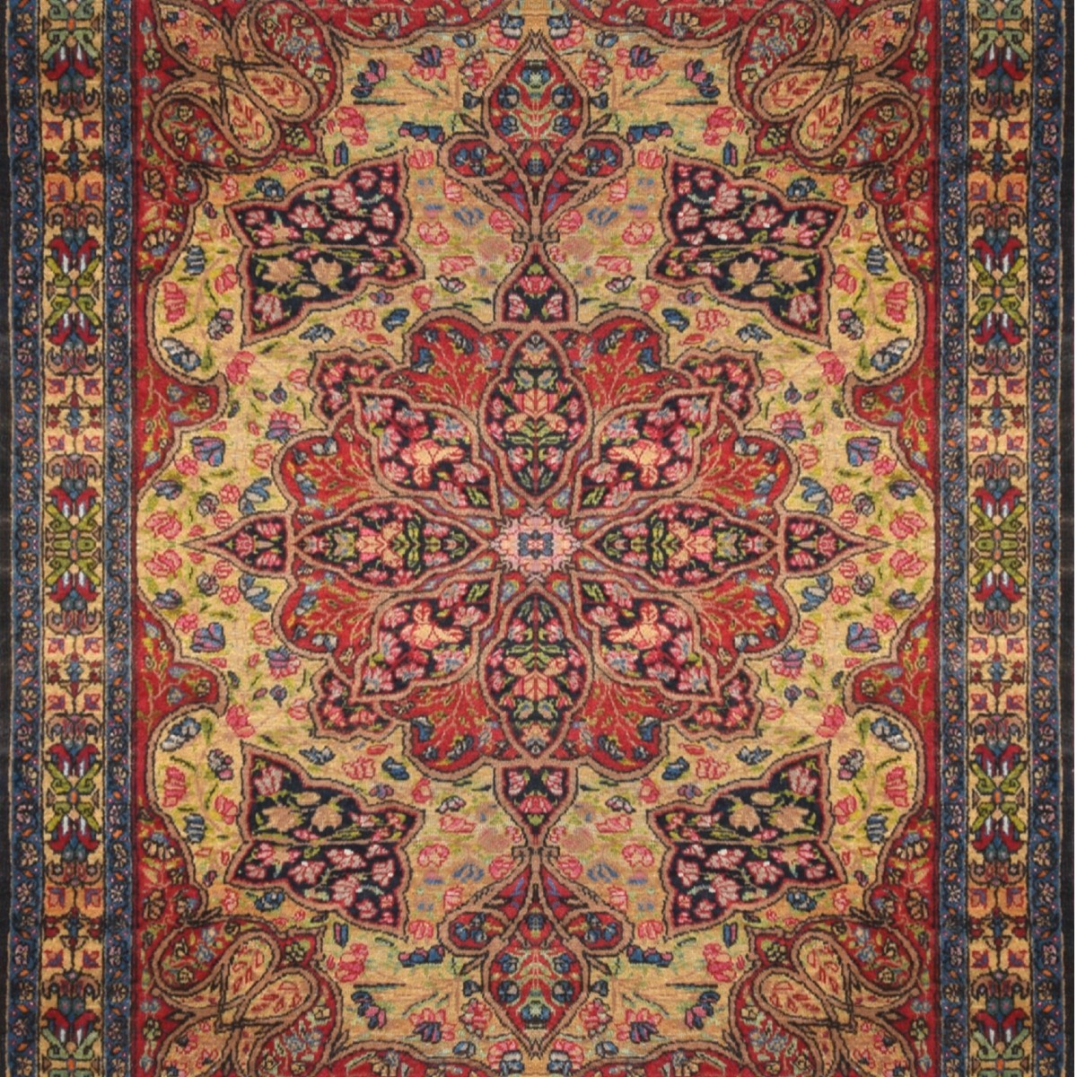 Tapis d'orient Kirman Raver Iran : 190 x 135 Cm - "Galerie Sardje"