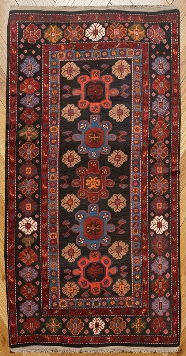 Tapis KAZAK Caucasien – Noué main – 243 x 140 cm- "Galerie Sardje" -photo-2